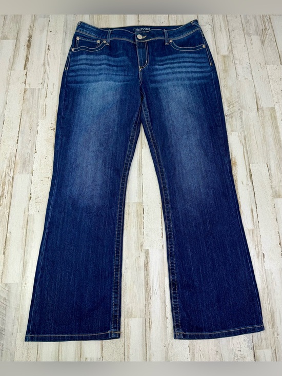 Maurices Denim - Maurices Jeans Womens 16S (36x31) Blue High Rise Straight Leg Stretch Denim